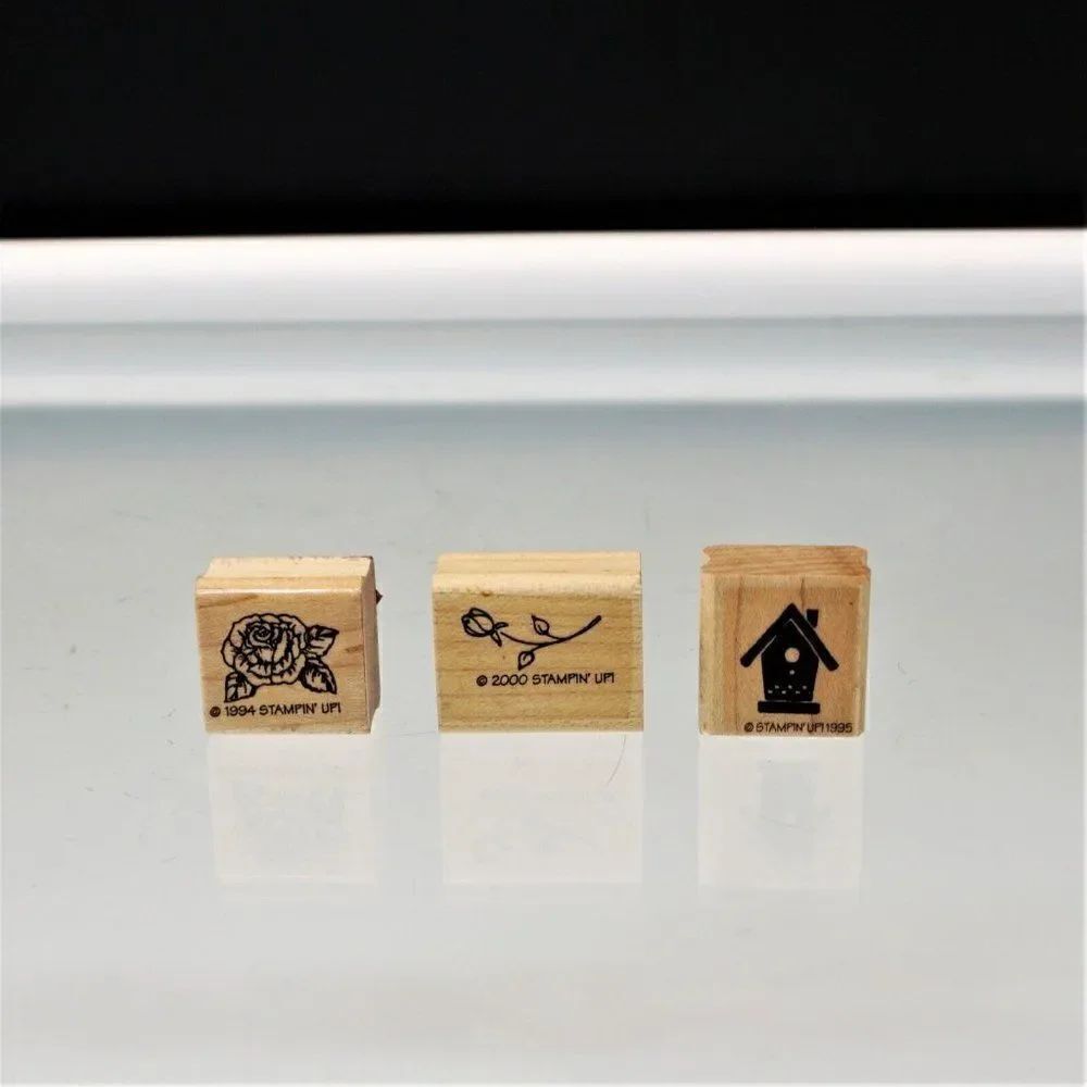 Stampin' Up! Vintage Miniature Rubber Stamps Lot Of 3